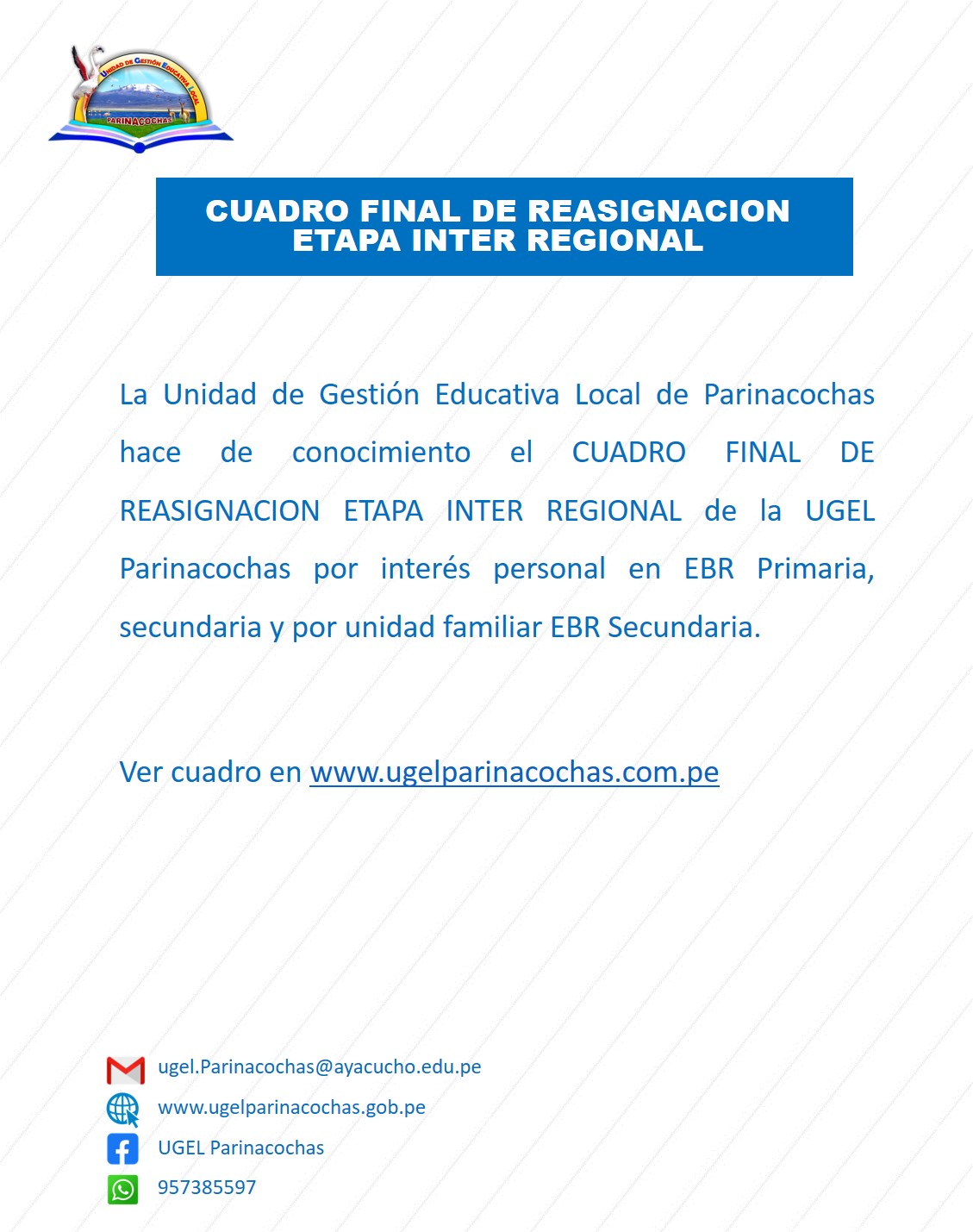 CUADRO FINAL DE REASIGNACION ETAPA INTER REGIONAL
